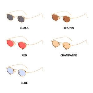 Steampunk Round Flip Up Sunglasses Men 2023 Retro Small Frame Sun Glasses for Women Vintage Oval Shades Eyewear UV400 Unisex