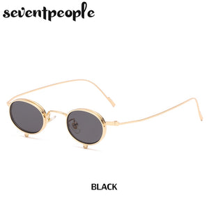 Steampunk Round Flip Up Sunglasses Men 2023 Retro Small Frame Sun Glasses for Women Vintage Oval Shades Eyewear UV400 Unisex