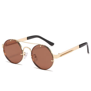 Steampunk Round Metal Frame Sunglasses Men Women Brand Designers Outdoor Sports Driving Fishing Glasses Party Glasses UV400