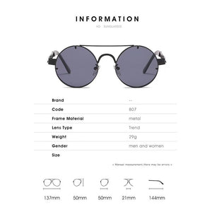 Steampunk Round Metal Frame Sunglasses Men Women Brand Designers Outdoor Sports Driving Fishing Glasses Party Glasses UV400