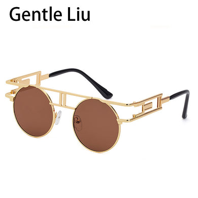 Steampunk Round Sunglasses 2023 Trendy Retro Metal Frame Sun Glasses  Brand Designer Eyewear UV400 Lunettes Gafas De Sol
