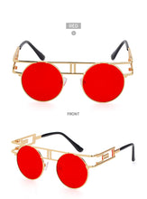 Load image into Gallery viewer, Steampunk Round Sunglasses 2023 Trendy Retro Metal Frame Sun Glasses  Brand Designer Eyewear UV400 Lunettes Gafas De Sol