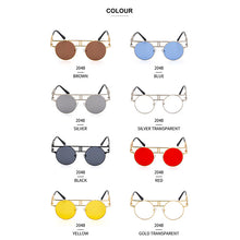 Load image into Gallery viewer, Steampunk Round Sunglasses 2023 Trendy Retro Metal Frame Sun Glasses  Brand Designer Eyewear UV400 Lunettes Gafas De Sol