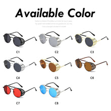 Load image into Gallery viewer, Steampunk Round Sunglasses Brand Design Men Women Vintage Metal Punk Sun glasses UV400 Shades Eyewear