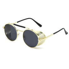 Load image into Gallery viewer, Steampunk Round Sunglasses Brand Design Men Women Vintage Metal Punk Sun glasses UV400 Shades Eyewear
