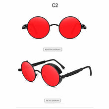 Load image into Gallery viewer, Steampunk Round Sunglasses Men Women Metal Frame Spring Leg Sun Glasses  Resin Lens UV400 Eyeglasses