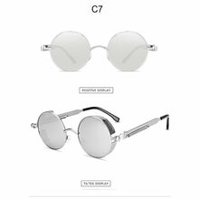 Load image into Gallery viewer, Steampunk Round Sunglasses Men Women Metal Frame Spring Leg Sun Glasses  Resin Lens UV400 Eyeglasses