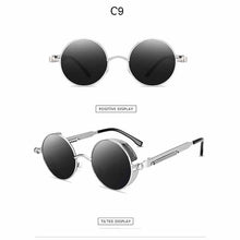 Load image into Gallery viewer, Steampunk Round Sunglasses Men Women Metal Frame Spring Leg Sun Glasses  Resin Lens UV400 Eyeglasses