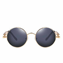 Load image into Gallery viewer, Steampunk Round Sunglasses Men Women Metal Frame Spring Leg Sun Glasses  Resin Lens UV400 Eyeglasses