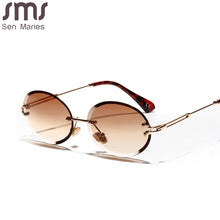 Load image into Gallery viewer, Steampunk Round Sunglasses Women Vintage Sunglasses Men Retro Rimless Oval Sunglasses Brand Designer  Eyewear Glasses
