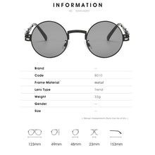 Load image into Gallery viewer, Steampunk Sunglasses Brand Design Men Women Vintage Metal Punk Round Sun glasses UV400 Shades