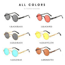Load image into Gallery viewer, Steampunk Sunglasses Brand Design Men Women Vintage Metal Punk Round Sun glasses UV400 Shades