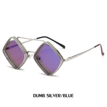 Load image into Gallery viewer, Steampunk Sunglasses Men Women Brand Designer Vintage Rhombus Metal Frame Sun Glasses UV400 Shades Geometry Eyewear