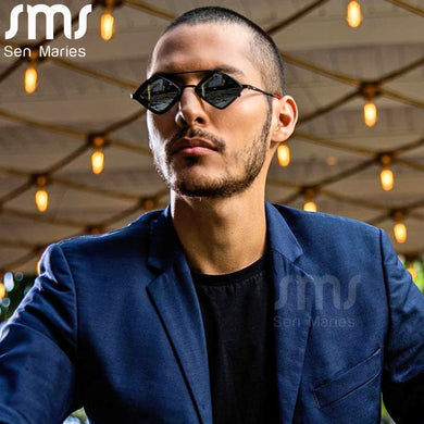 Steampunk Sunglasses Men Women Brand Designer Vintage Rhombus Metal Frame Sun Glasses UV400 Shades Geometry Eyewear