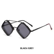 Load image into Gallery viewer, Steampunk Sunglasses Men Women Brand Designer Vintage Rhombus Metal Frame Sun Glasses UV400 Shades Geometry Eyewear