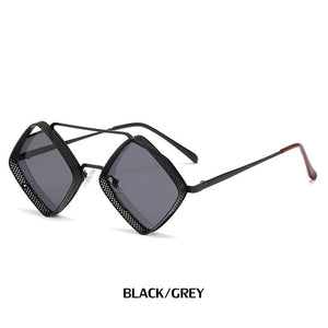 Steampunk Sunglasses Men Women Brand Designer Vintage Rhombus Metal Frame Sun Glasses UV400 Shades Geometry Eyewear