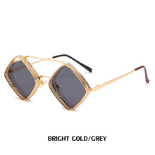 Load image into Gallery viewer, Steampunk Sunglasses Men Women Brand Designer Vintage Rhombus Metal Frame Sun Glasses UV400 Shades Geometry Eyewear