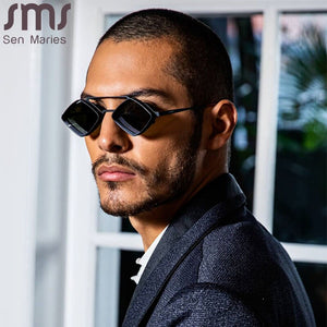 Steampunk Sunglasses Men Women Brand Designer Vintage Rhombus Metal Frame Sun Glasses UV400 Shades Geometry Eyewear