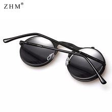 Load image into Gallery viewer, Steampunk Sunglasses Round Metal OCULOS De Sol Women Style Retro Flip Circular Double Metal Sun Glasses Men CIRCLE SUN GLASSES