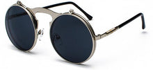 Load image into Gallery viewer, Steampunk Sunglasses Round Metal OCULOS De Sol Women Style Retro Flip Circular Double Metal Sun Glasses Men CIRCLE SUN GLASSES