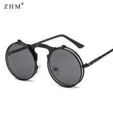Load image into Gallery viewer, Steampunk Sunglasses Round Metal OCULOS De Sol Women Style Retro Flip Circular Double Metal Sun Glasses Men CIRCLE SUN GLASSES
