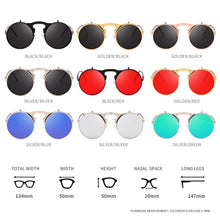 Load image into Gallery viewer, Steampunk Sunglasses Round Metal Women Style Retro Flip Circular Double Metal Sun Glasses Men CIRCLE SUN GLASSES