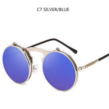Load image into Gallery viewer, Steampunk Sunglasses Round Metal Women Style Retro Flip Circular Double Metal Sun Glasses Men CIRCLE SUN GLASSES