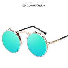 Load image into Gallery viewer, Steampunk Sunglasses Round Metal Women Style Retro Flip Circular Double Metal Sun Glasses Men CIRCLE SUN GLASSES