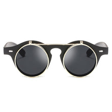Load image into Gallery viewer, Steampunk Sunglasses Women Men Retro Goggles Round Flip Up Sun Glasses Female Steam Punk Vintage Eyewear Oculos De Sol