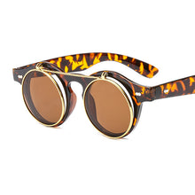 Load image into Gallery viewer, Steampunk Sunglasses Women Men Retro Goggles Round Flip Up Sun Glasses Female Steam Punk Vintage Eyewear Oculos De Sol