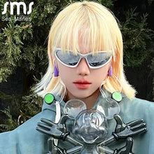 Carica l'immagine nel visualizzatore di Gallery, Occhiali da sole Steampunk da donna Occhiali da sole sportivi a specchio da uomo UV400 Occhiali da sole punk Occhiali colorati Gafas De Sol