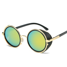 Carica l'immagine nel visualizzatore di Gallery, Steampunk Sunglasses Women Round Glasses Goggles Men Side Visor Circle Lens Unisex Vintage Retro Style Punk Oculos De Sol