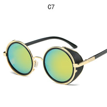 Carica l'immagine nel visualizzatore di Gallery, Steampunk Sunglasses Women Round Glasses Goggles Men Side Visor Circle Lens Unisex Vintage Retro Style Punk Oculos De Sol
