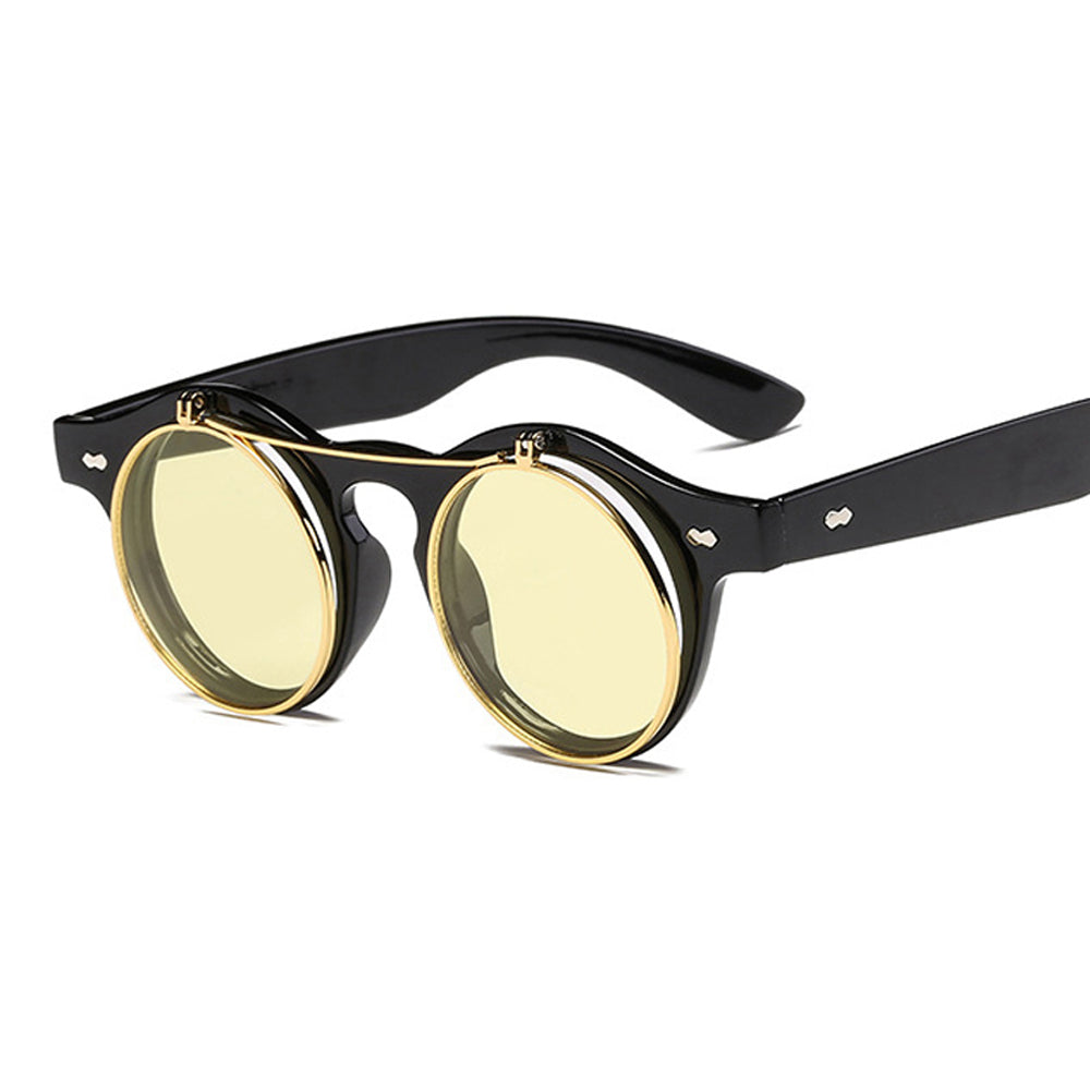 Steampunk Sunglasses Women Round Glasses Goggles Men Side Visor