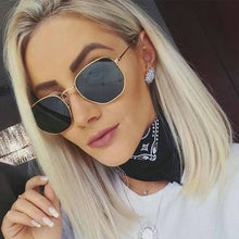 Load image into Gallery viewer, Steampunk clear  brand design eye sun glasses 2022 ladies vintage retro festival girls blue Hexagon women men sunglasses