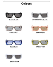 Carica l&#39;immagine nel visualizzatore di Gallery, Steampunk montatura spessa occhiali da sole sportivi occhiali di tendenza donna Y2k specchio occhiali da sole uomo punk quadrato piccole tonalità occhiali unisex 