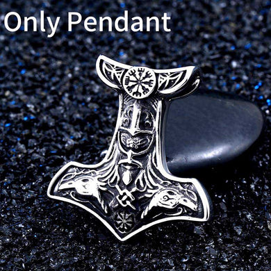 vintage Norse Viking pendant Necklace Thor cletic Hammer Mjolnir Talisman Eagle omen jewelry