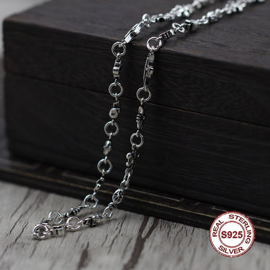 Collana in argento sterling Personalità semplice collana scheletro croce paragrafo selvaggio Catena di maglione stile coppia classica Invia regalo 