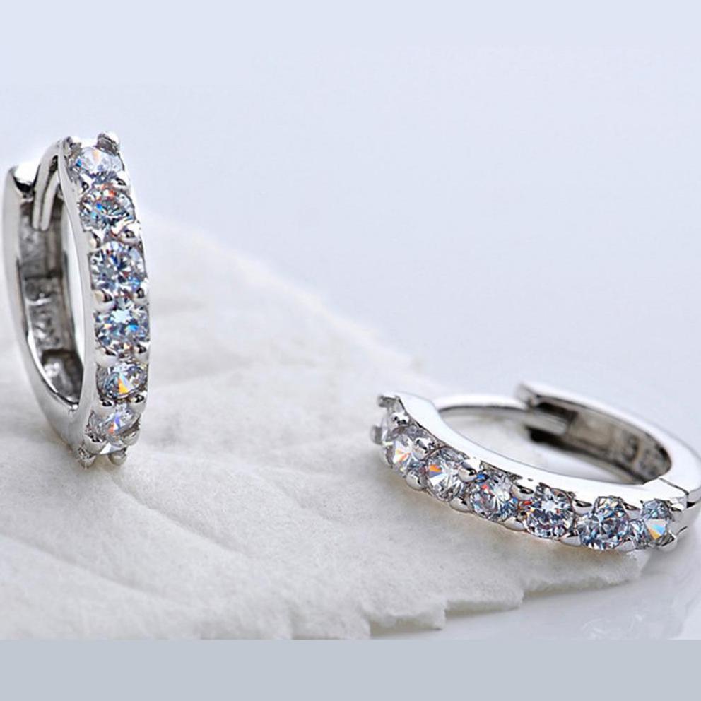 Sterling-silver-jewelry pendientes mujer earrings 925 brincos plata earing stud orecchini oorbellen women jewelry crystal HBMLM