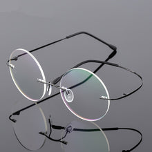 Load image into Gallery viewer, Steve Jobs Star Style Foldable Ultra-light Memory Titanium Rimless Round Myopia Eyeglasses Optical Glasses Frame Men Eyewear