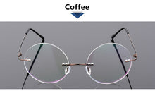 Load image into Gallery viewer, Steve Jobs Star Style Foldable Ultra-light Memory Titanium Rimless Round Myopia Eyeglasses Optical Glasses Frame Men Eyewear