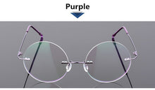 Load image into Gallery viewer, Steve Jobs Star Style Foldable Ultra-light Memory Titanium Rimless Round Myopia Eyeglasses Optical Glasses Frame Men Eyewear