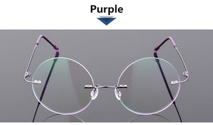 Steve Jobs Star Style Foldable Ultra-light Memory Titanium Rimless Round Myopia Eyeglasses Optical Glasses Frame Men Eyewear
