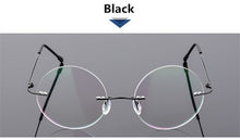 Load image into Gallery viewer, Steve Jobs Star Style Foldable Ultra-light Memory Titanium Rimless Round Myopia Eyeglasses Optical Glasses Frame Men Eyewear