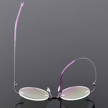 Load image into Gallery viewer, Steve Jobs Star Style Foldable Ultra-light Memory Titanium Rimless Round Myopia Eyeglasses Optical Glasses Frame Men Eyewear