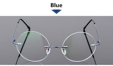 Load image into Gallery viewer, Steve Jobs Star Style Foldable Ultra-light Memory Titanium Rimless Round Myopia Eyeglasses Optical Glasses Frame Men Eyewear