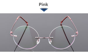 Steve Jobs Star Style Foldable Ultra-light Memory Titanium Rimless Round Myopia Eyeglasses Optical Glasses Frame Men Eyewear