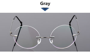 Steve Jobs Star Style Foldable Ultra-light Memory Titanium Rimless Round Myopia Eyeglasses Optical Glasses Frame Men Eyewear