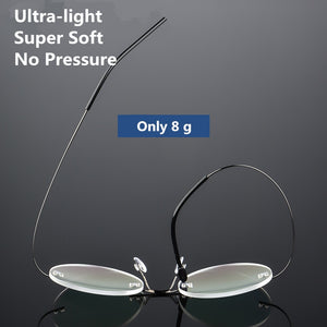 Steve Jobs Star Style Titanium Eyeglasses Frames Rimless Flexible Optical Frame Prescription Spectacle Frameless Glasses