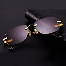 Load image into Gallery viewer, Stone Sunglasses Man Glass Sun Glasses Natural Crystal Rimless Woman Vintage Acetate Frame UV400  Oval Anti Scratch